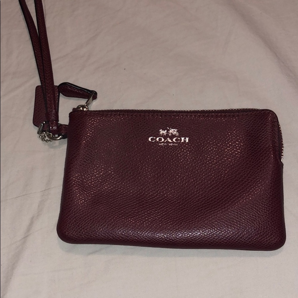 Maroon Coach Wristlet
